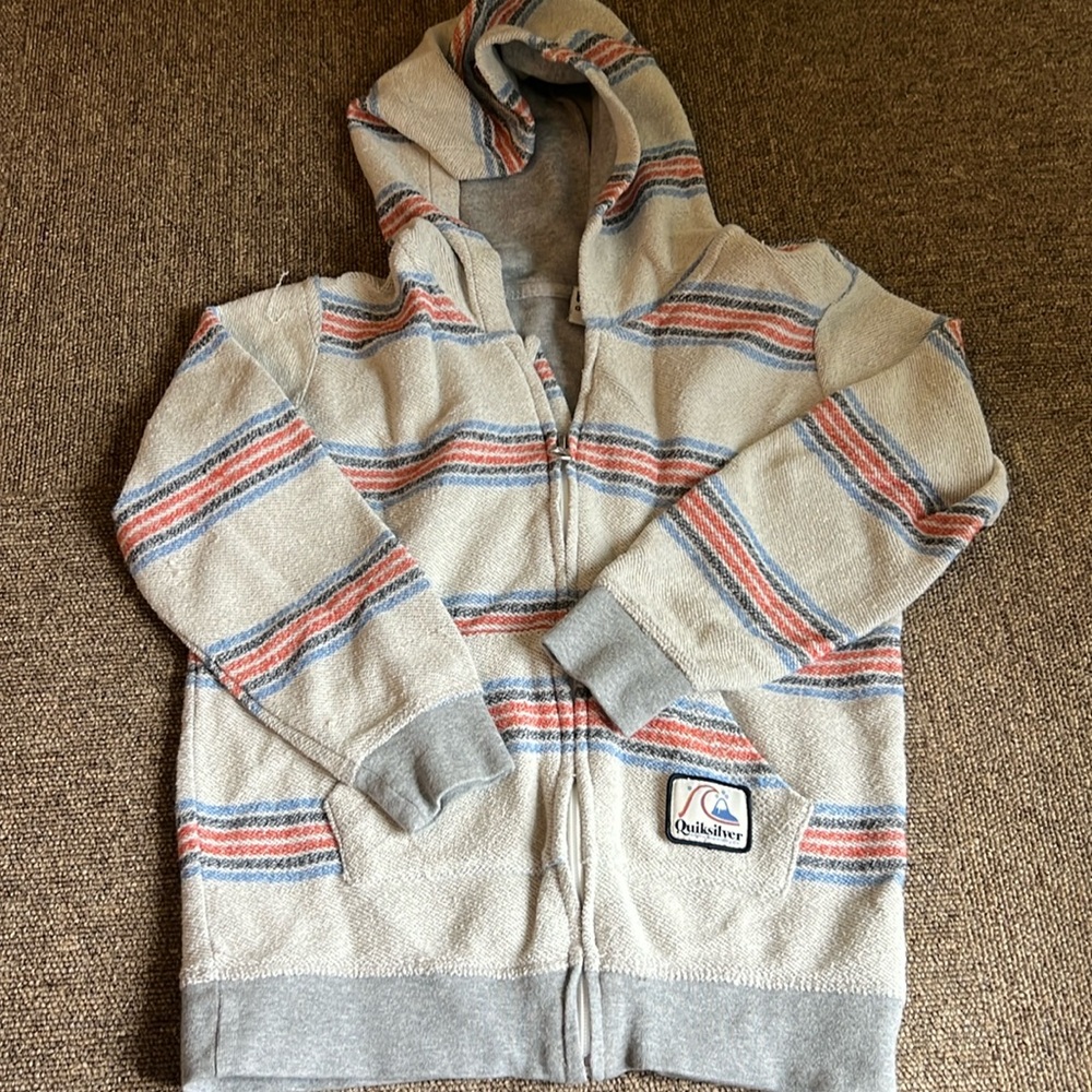 Quicksilver zip up sweater towel material